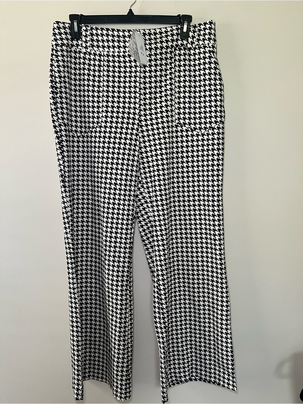 LuLaRoe Emery Black & White Houndstooth Wide Leg Pants - Picture 2 of 4